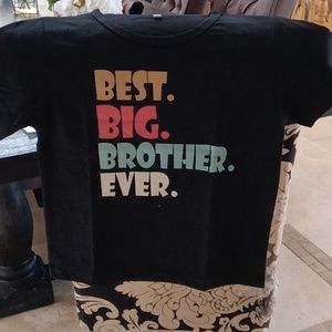 Boys 7/8 short sleeve T Shirt, Color:  Black,   "Best Big Brother Ever"
